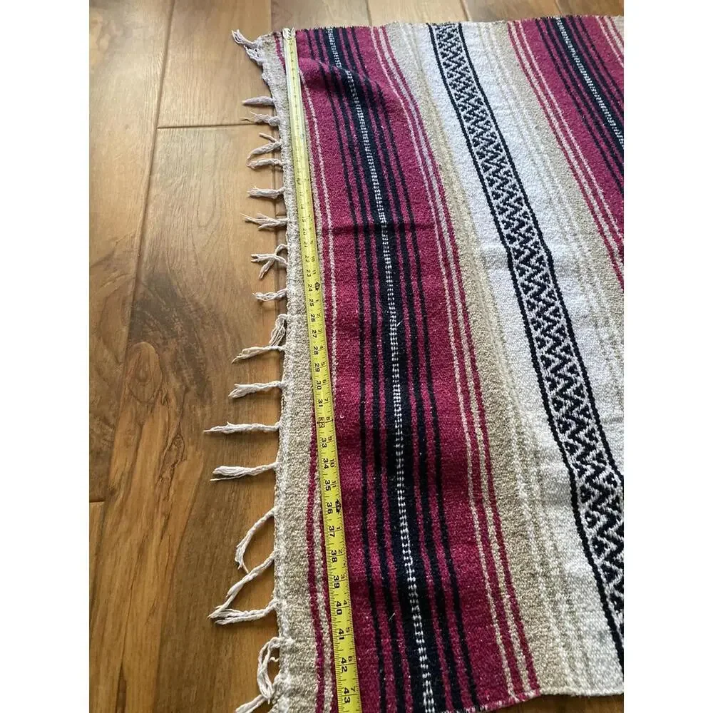Falsa Serape ONW-Magenta West Southwest Southwestern Mexican Blanket Afghan